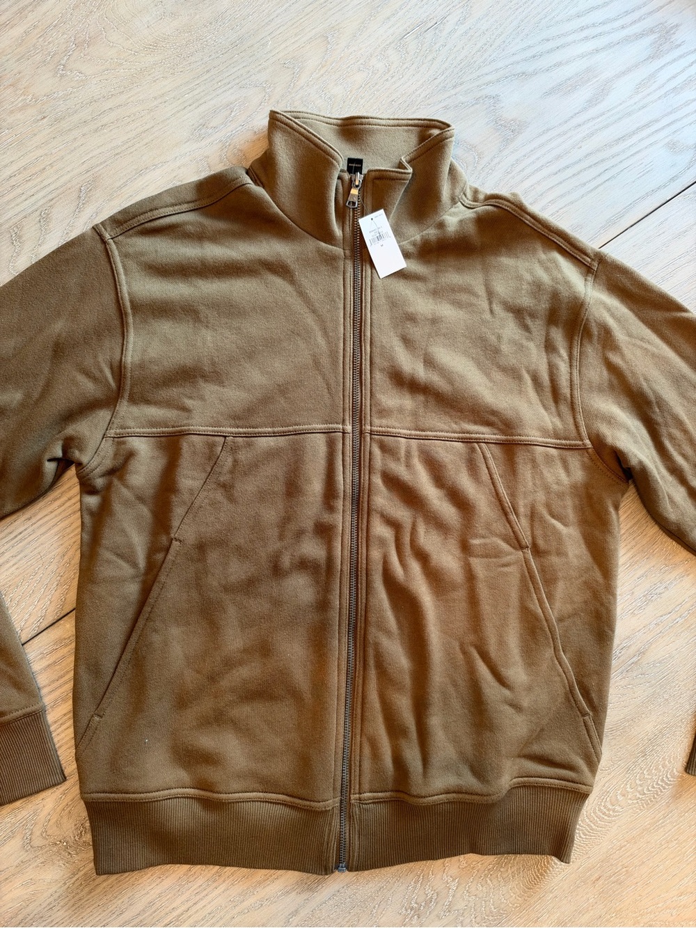 Banana Republic Men's Tan Full‑Zip Knit Jacket